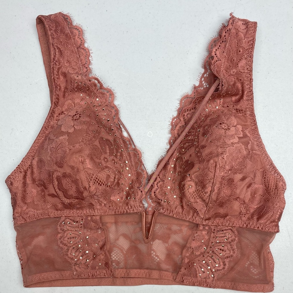 NWOT LS BURNT ORNG Wireless Bralette, M *P1004